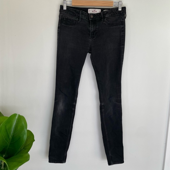 Hollister Denim - Hollister 28 Black Distressed Low Rise Super Skinny Jeans